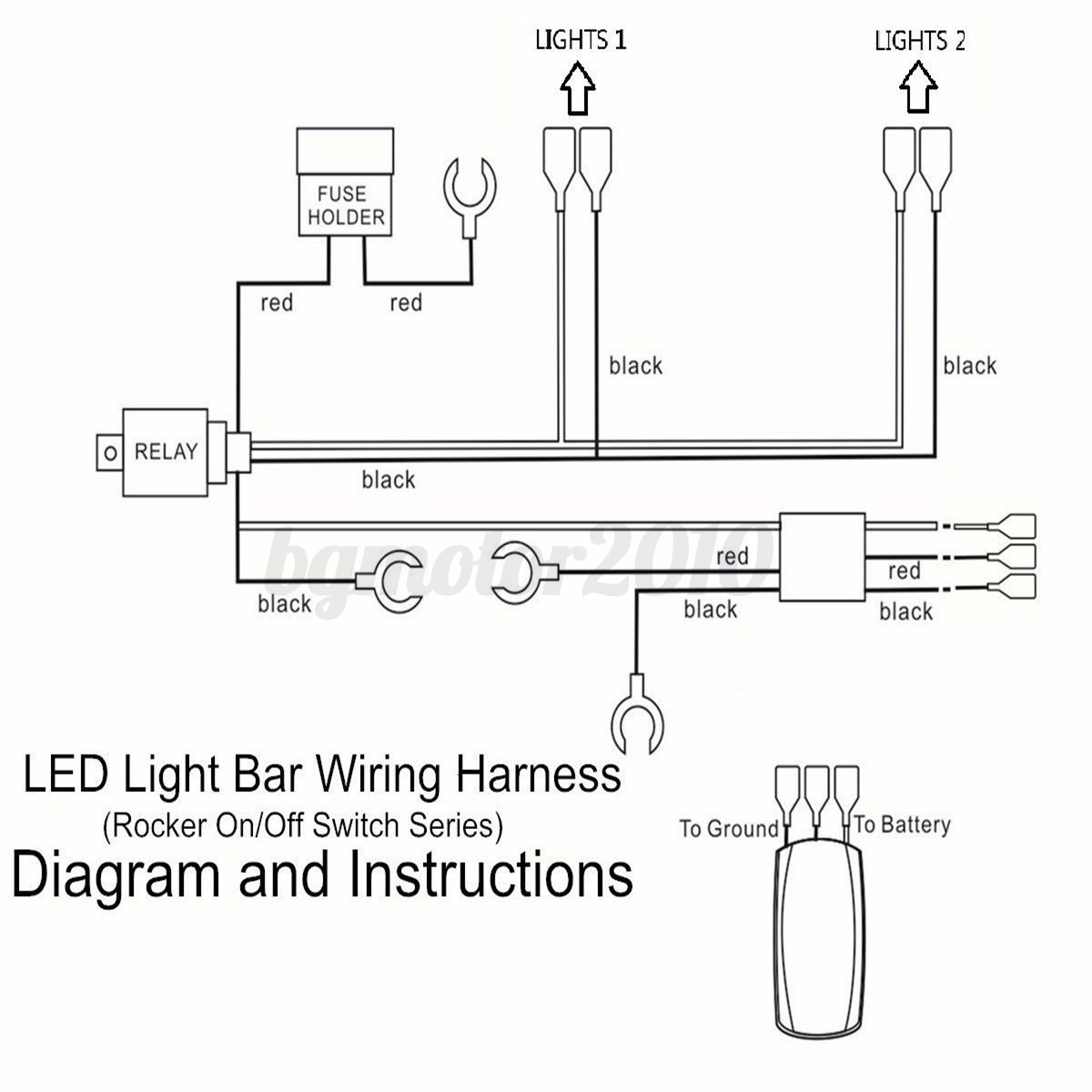 Led Light Bar Wiring Harness Diagram - Diagram Stream