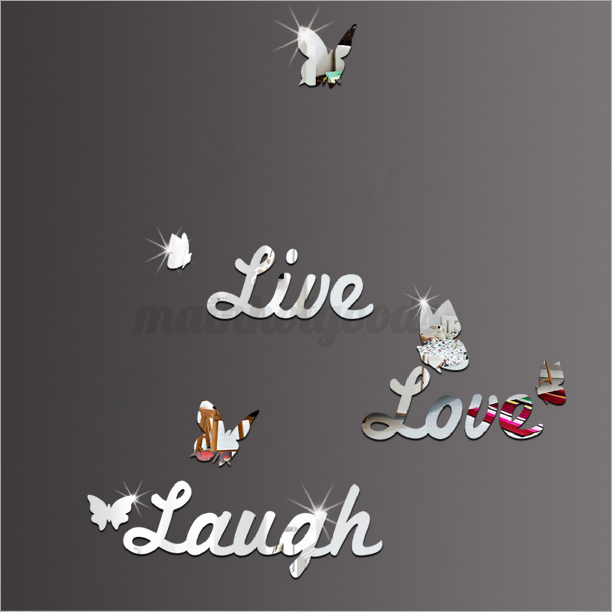 Live Laugh Love Vinyl Wall Stickers Erflies Mural Mirror Decal Image Is Loading Live Laugh Love Vinyl Wall Stickers Erflies Mural