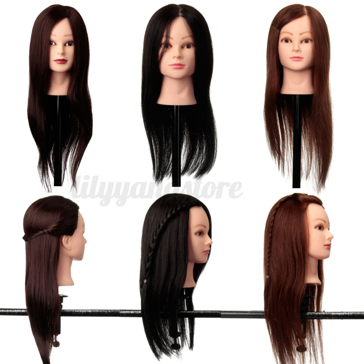 real hair practice head