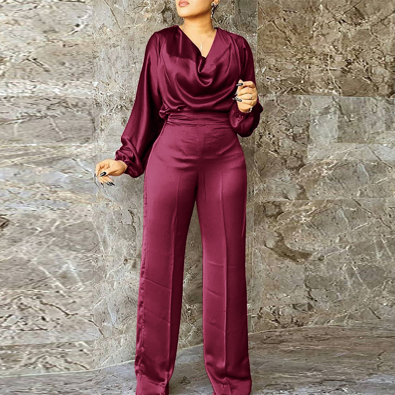 Womens Elegant Stain Jumpsuits Formal 