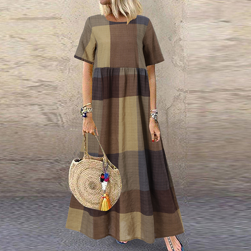 Women Summer Casual Holiday Long Maxi Dress Oversized Loose Kaftan Sundress Plus - Picture 10 of 12