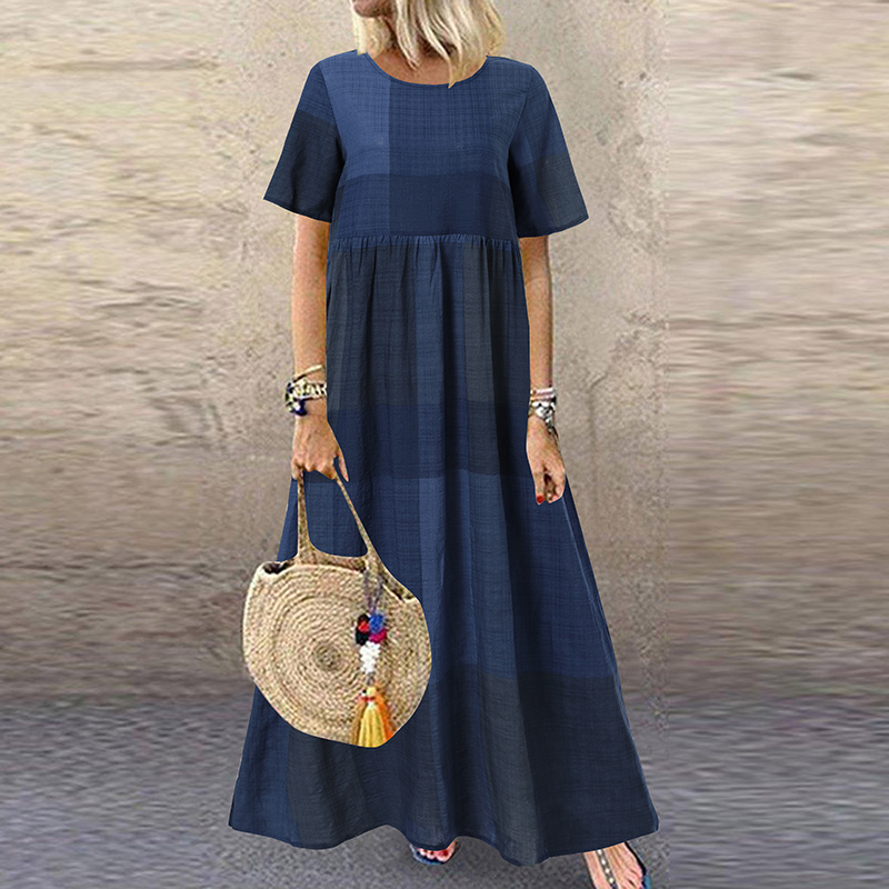 Women Summer Casual Holiday Long Maxi Dress Oversized Loose Kaftan Sundress Plus - Picture 11 of 12