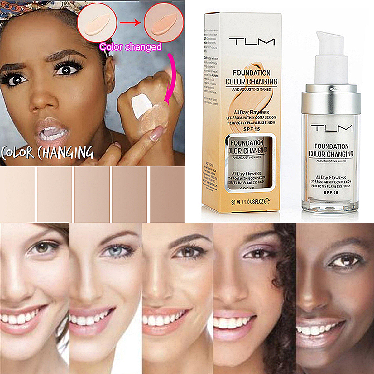 Résultat de recherche d'images pour "tlm colour changing foundation reviews"