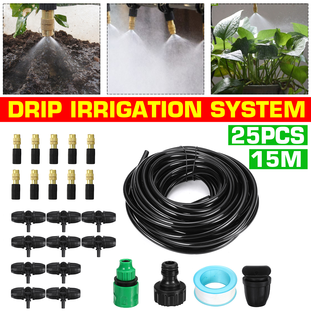 Hanging Basket Watering System 25PCS MICRO DRIP IRRIGATION SYSTEM HANGING BASKET WATERING KIT