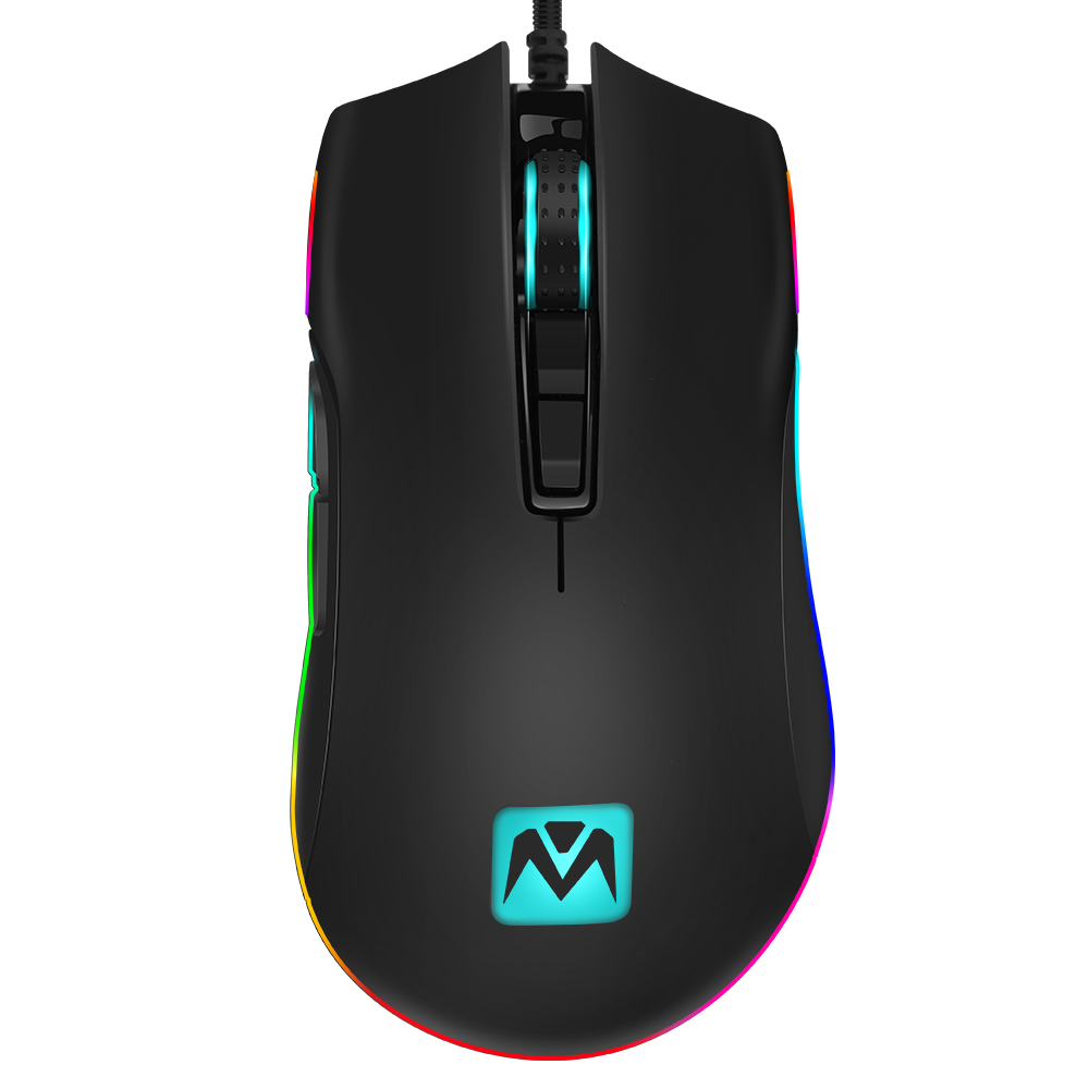 MantisTek GM2 3500DPI Gaming Mouse USB Wired RGB Optical Adjustable Mice Black
