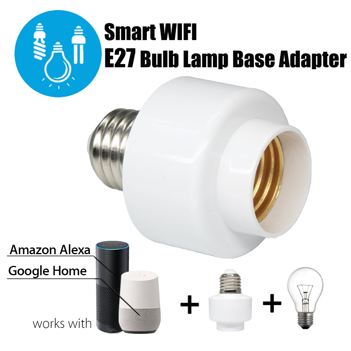 e26 e27 wifi bulb light lamp socket adapter converter for wifi adapter for light bulb