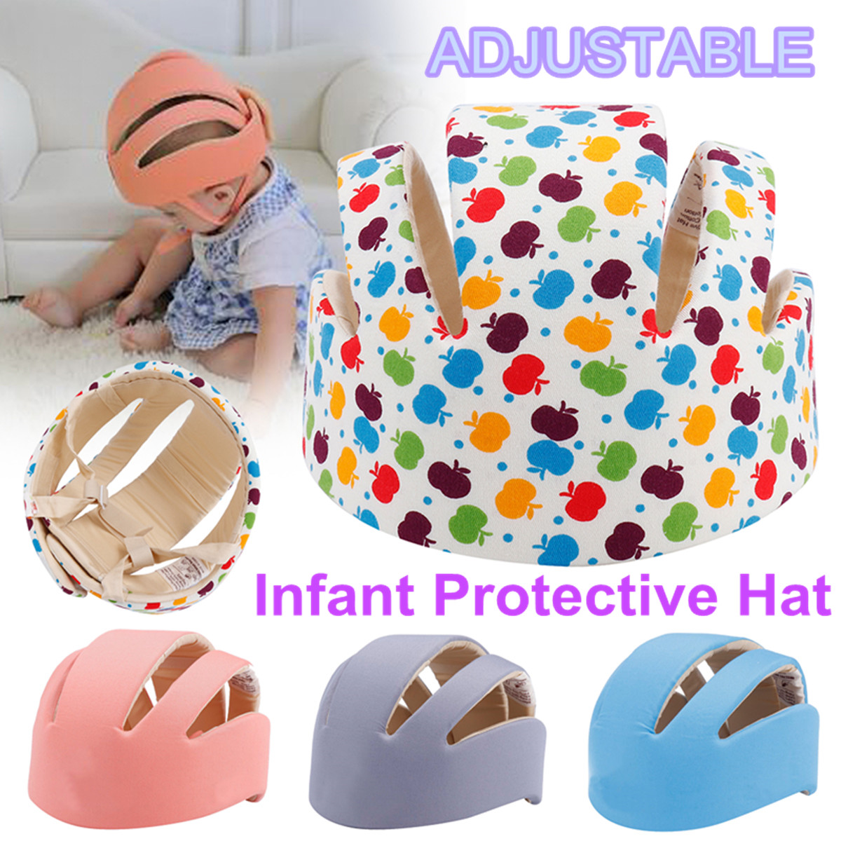 1 Pc Baby Toddler Forestry Safety Helmet Headguard Hat Adjustable Harnesses Cap