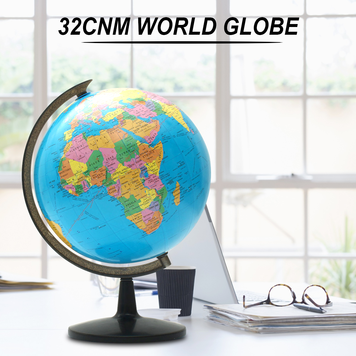 32cm large rotating earth globe ocean world map geography education