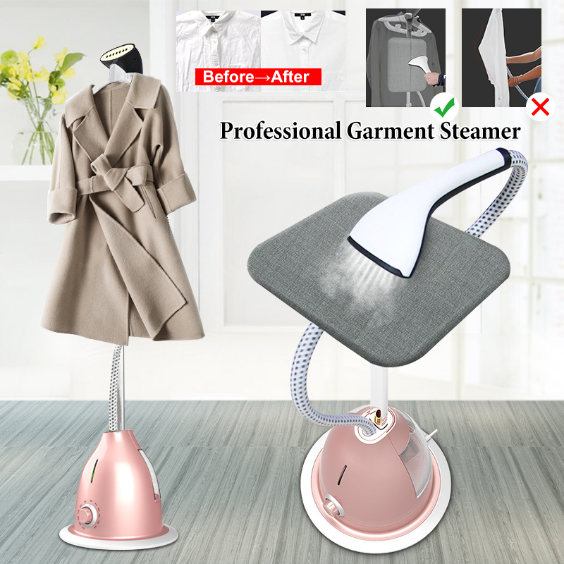 Color : Pink, Size : 26x160cm 10x63inch 2000w Clothes Fabric Steamer Garment Steamer Powerful Fabric Steamer with Fabric Brush and Garment Hanger Handheld Hanging Vertical Mini Iron Ironing