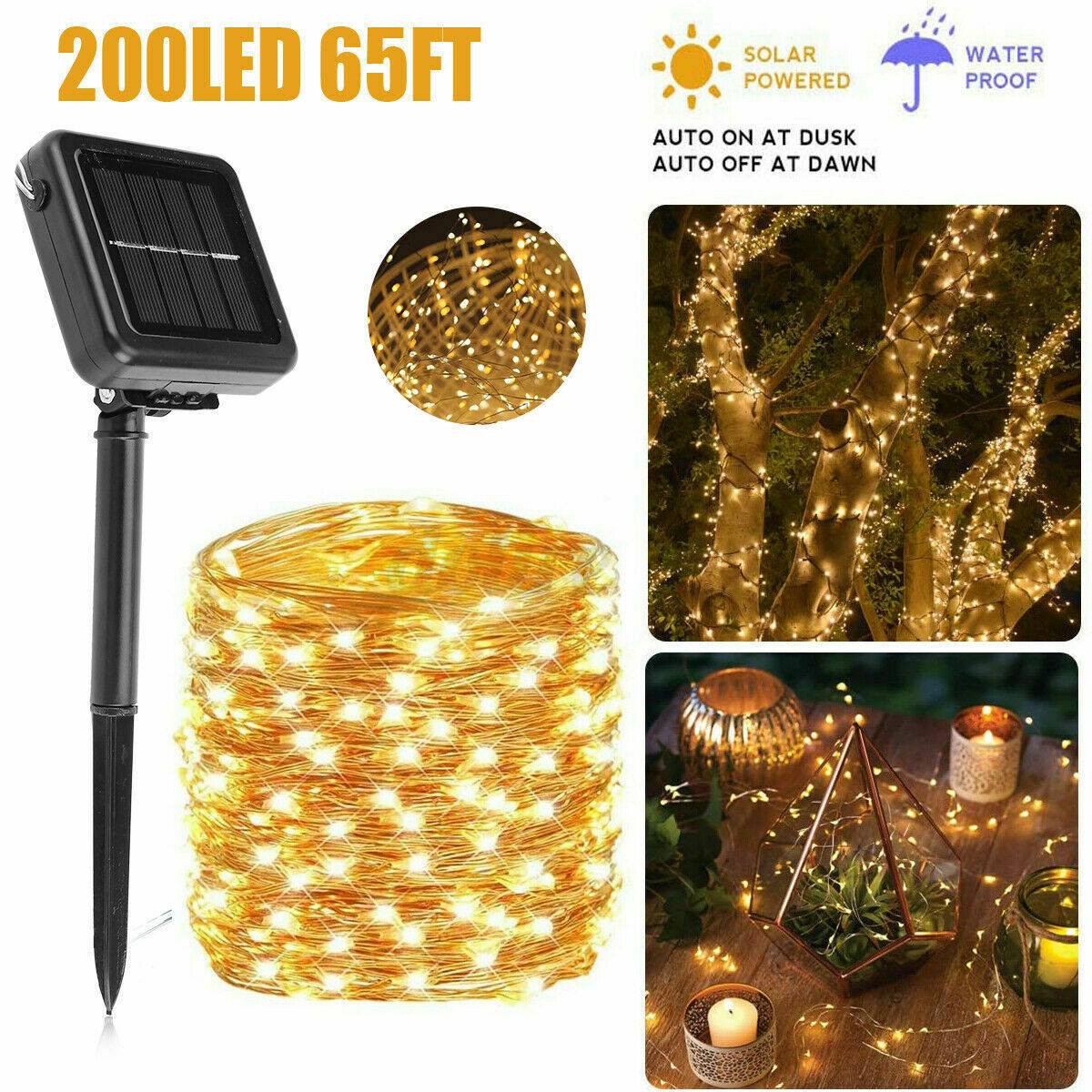Led Solar Power Fairy Light String Lamp Party Xmas Deco Garden Outdoor 100 200 Led Solar Power Fairy Light String Lamp Party Xmas Deco Garden Outdoor 100 200