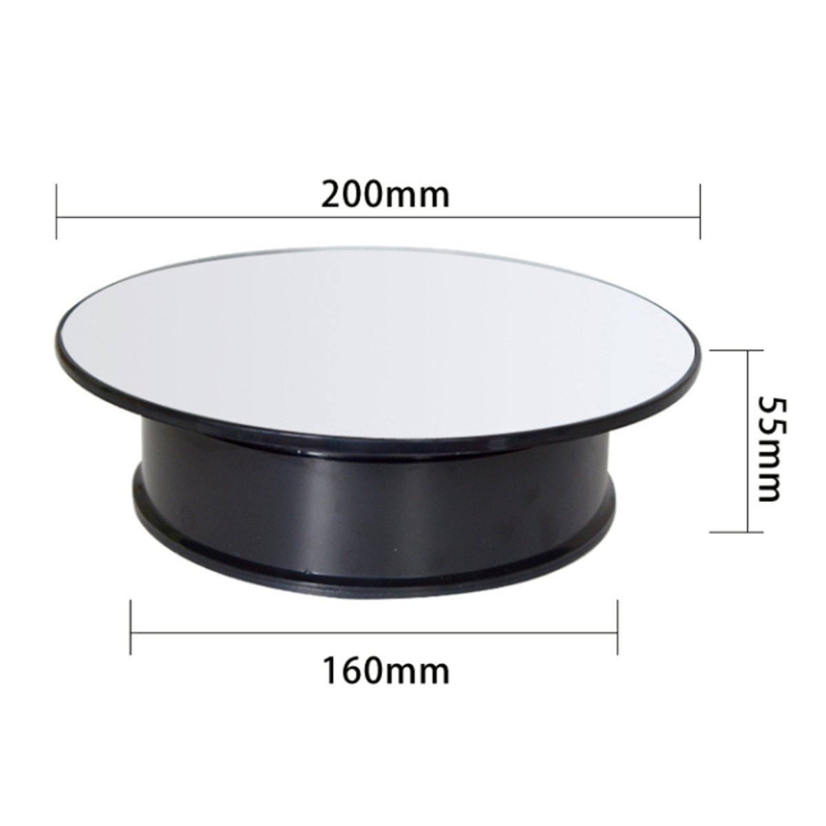 Mirror Top Battery Power of Rotate Display Stand Electric Turntable Show Holder