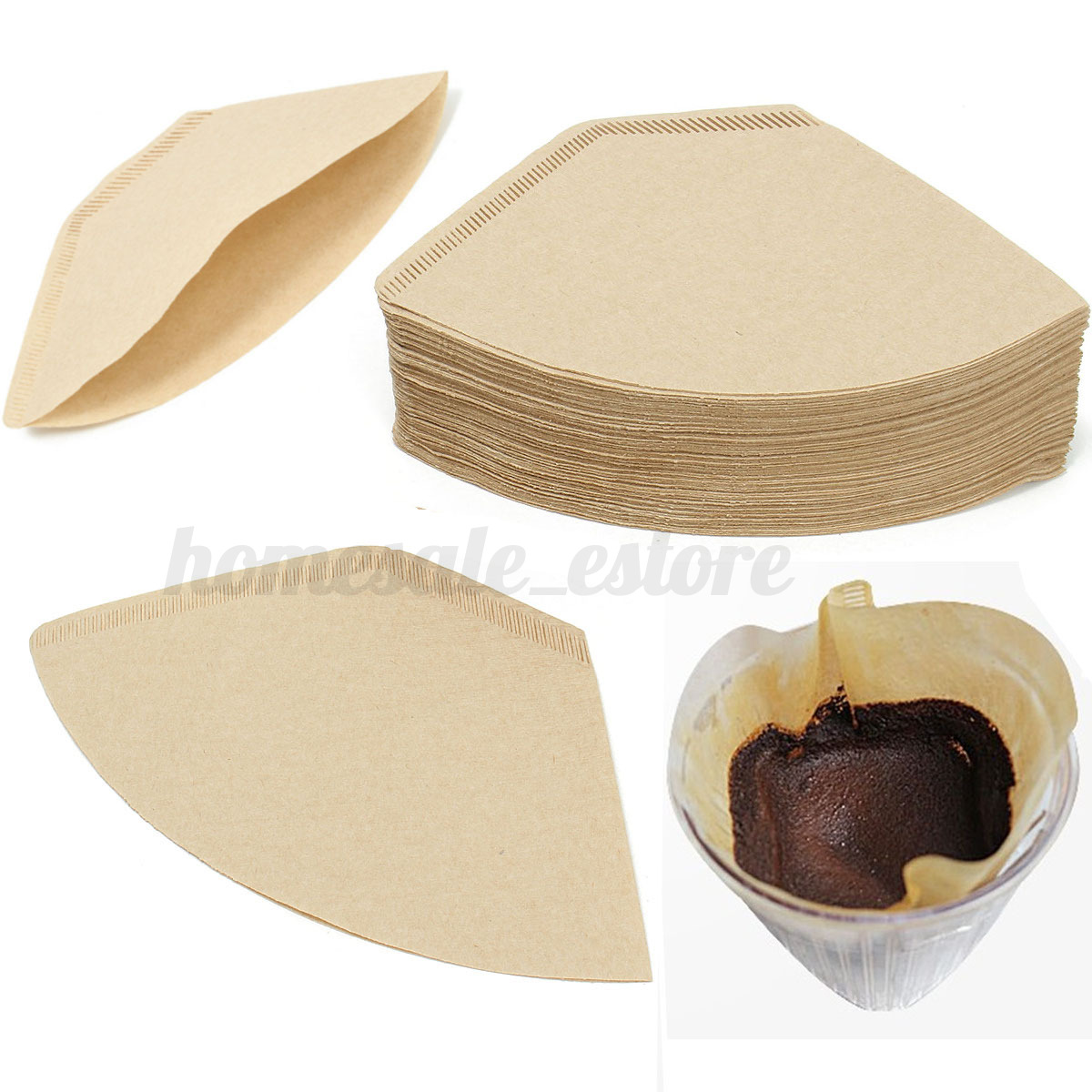 100pcs White Coffee Paper Filter Poured Drip Espresso Machine Brewer Cup Maker eBay