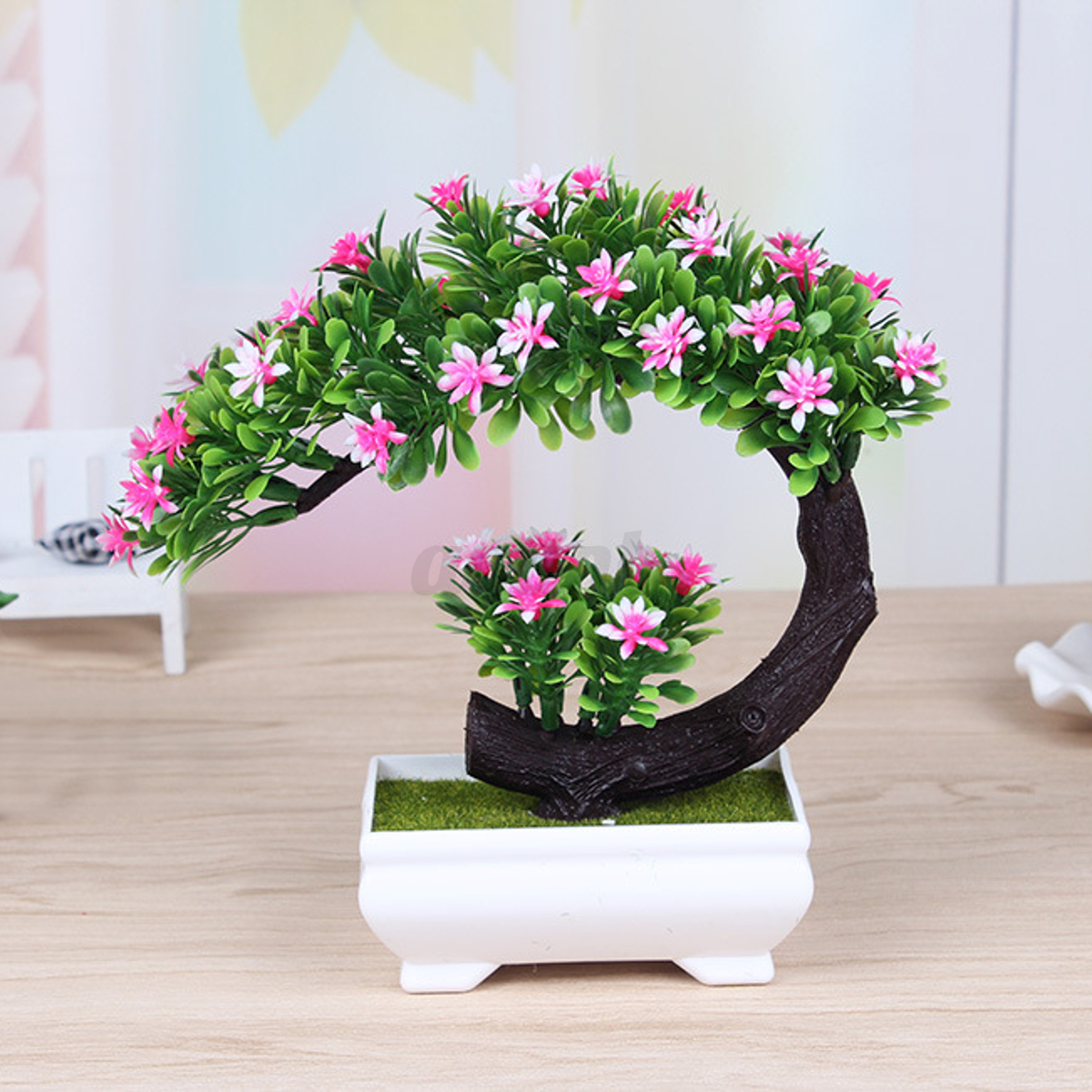 Half Moon Flower Bonsai Tree In Square Pot Artificial Plant Half Moon Flower Bonsai Tree In Square Pot