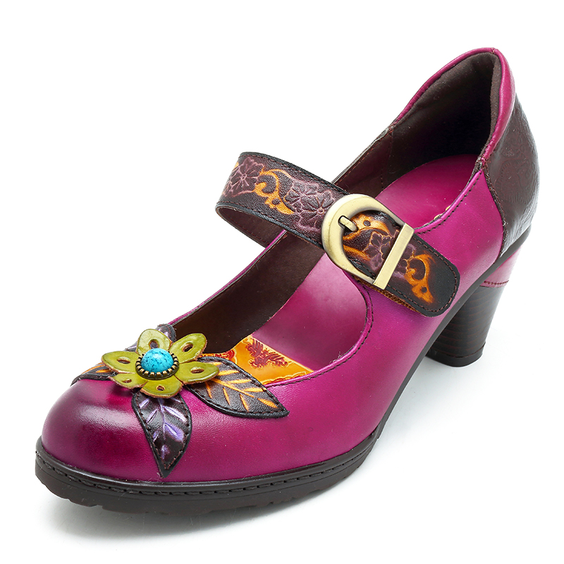 Details about SOCOFY Women Leather Pumps Handmade Flower Pattern Vintage Soft Shoes Mary Janes Details about SOCOFY Women Leather Pumps Handmade Flower Pattern Vintage Soft Shoes Mary Janes