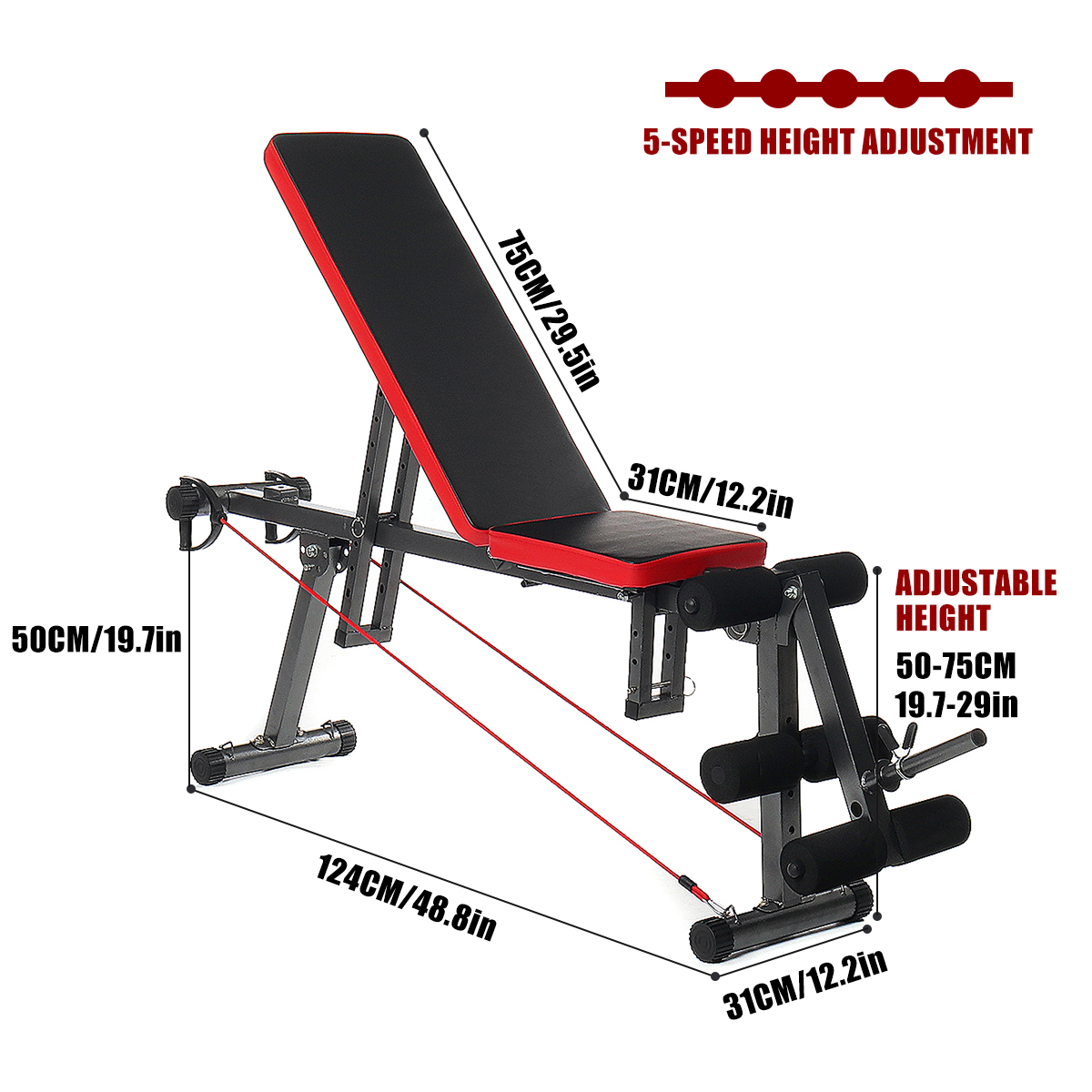 Workout Fitness Dumbbell Bench Home Adjustable Flat Gym Full Body