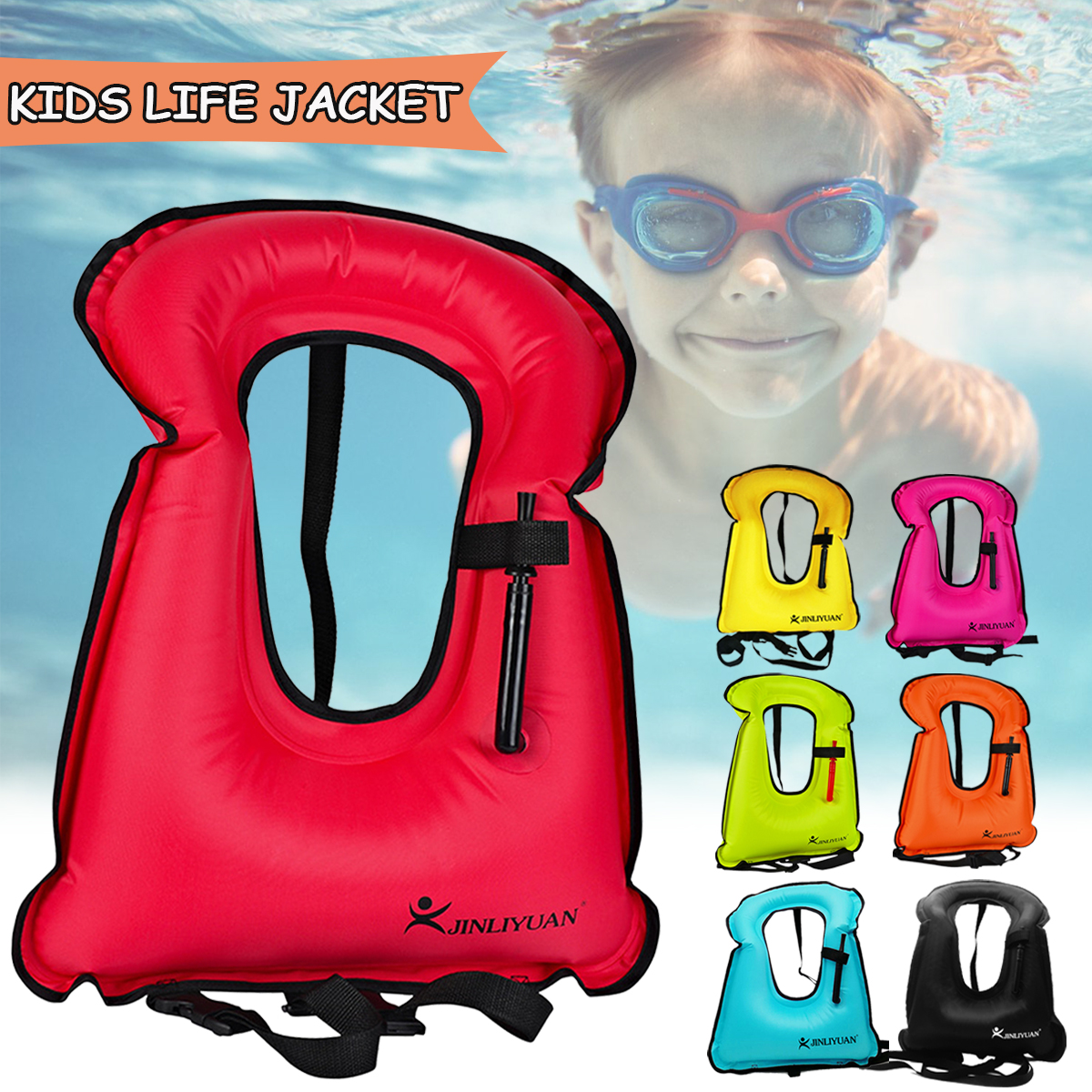 Adults Inflatable Life Vest For Snorkeling Surfing Boating Swimming Watersport