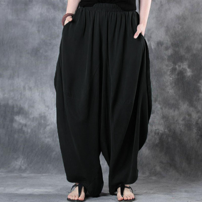 Womens Oversize Harem Pant Culottes Wide Legs Casual Pant Elastic Waist Trousers Womens Oversize Harem Pant Culottes Wide Legs Casual Pant Elastic Waist Trousers