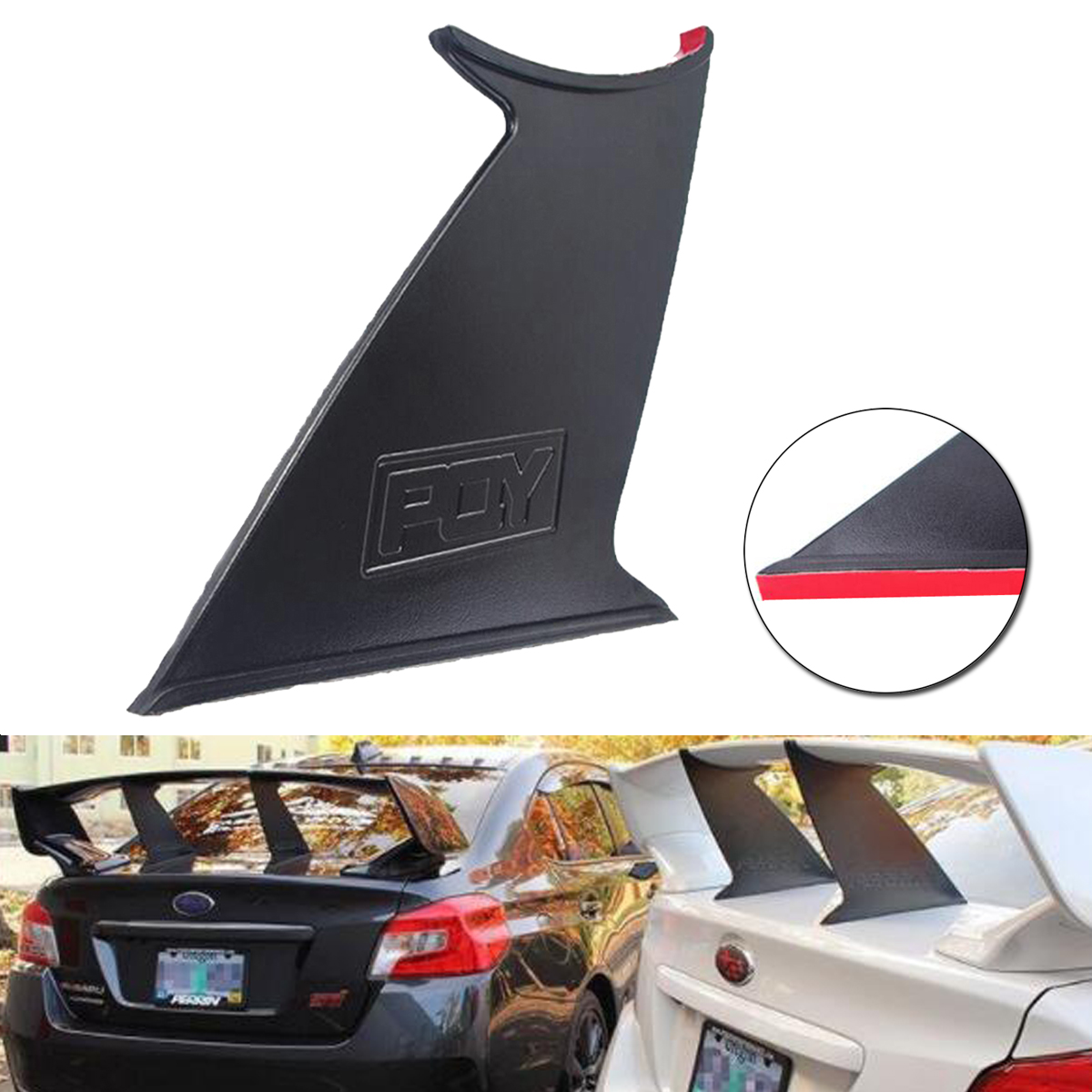 VMS RACING REAR WING SPOILER SUPPORT STABILIZER for 15-17 SUBARU WRX STI TWO 2