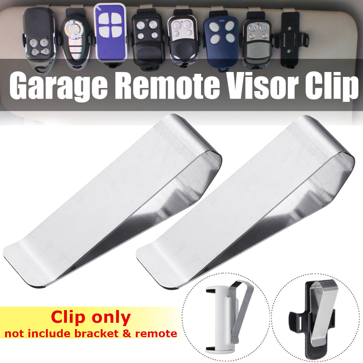 2x Garage Door Remote Visor Bracket Clip For Craftsman Chamberlain Detail Image