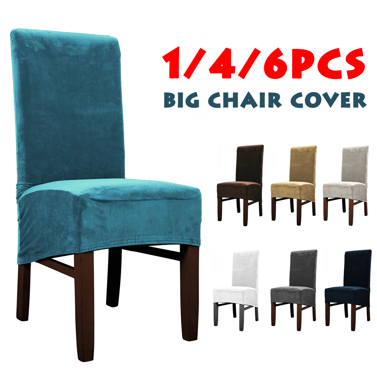 Luxury Home Faux Leather Stretch Removable Dining Chair Covers Slipcover Decor