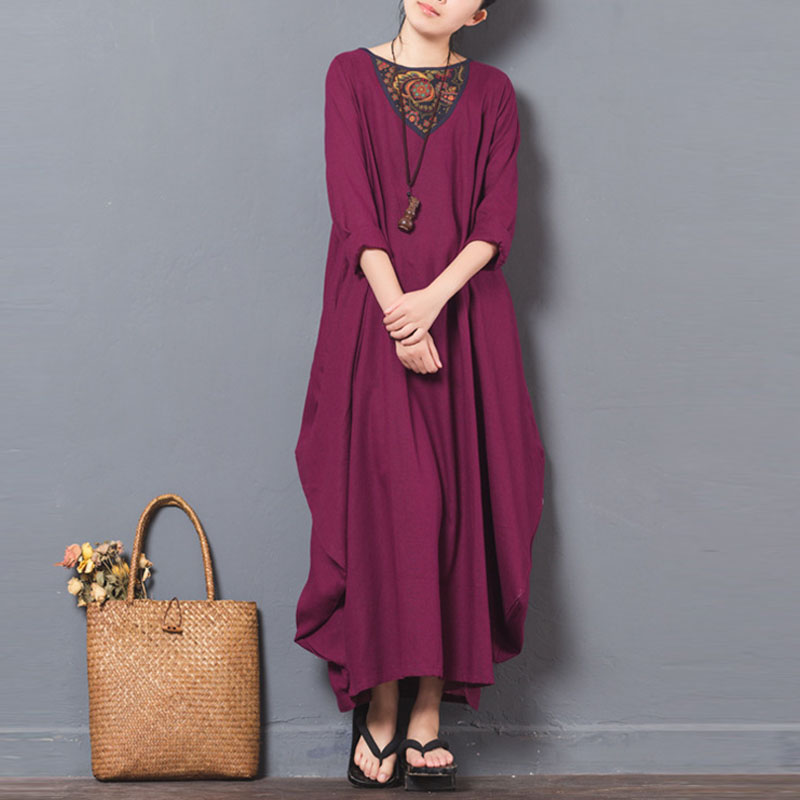 Women-039-s-Oversize-Kaftan-Floral-Print-Long-