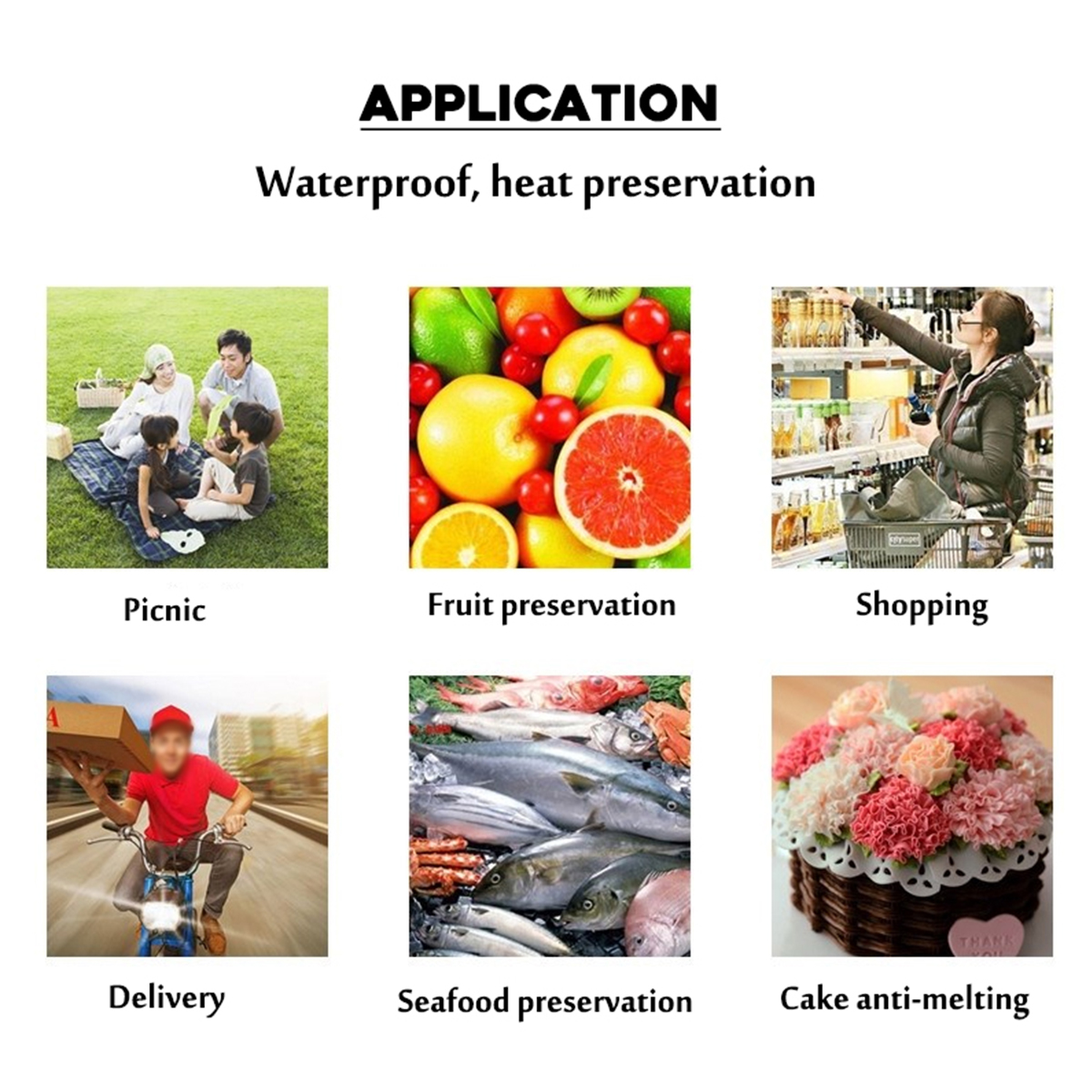 17/'/' Waterproof Handheld Delivery Food Pizza Delivery Bag Picnic Cloth Storage