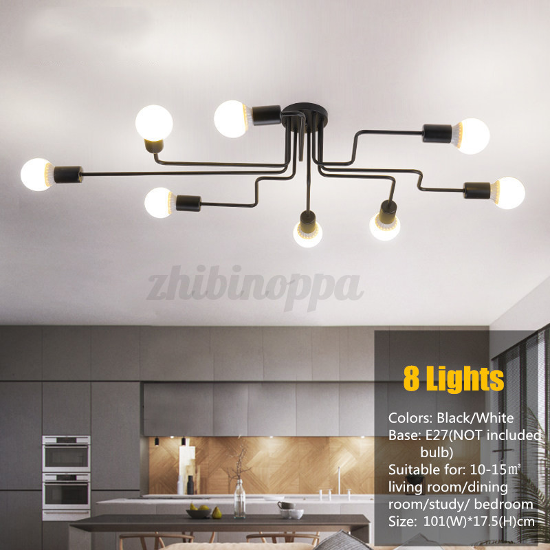 4 6 8 10way E27 Retro Ceiling Light Modern Vintage Metal 4 6 8 10way E27 Retro Ceiling Light