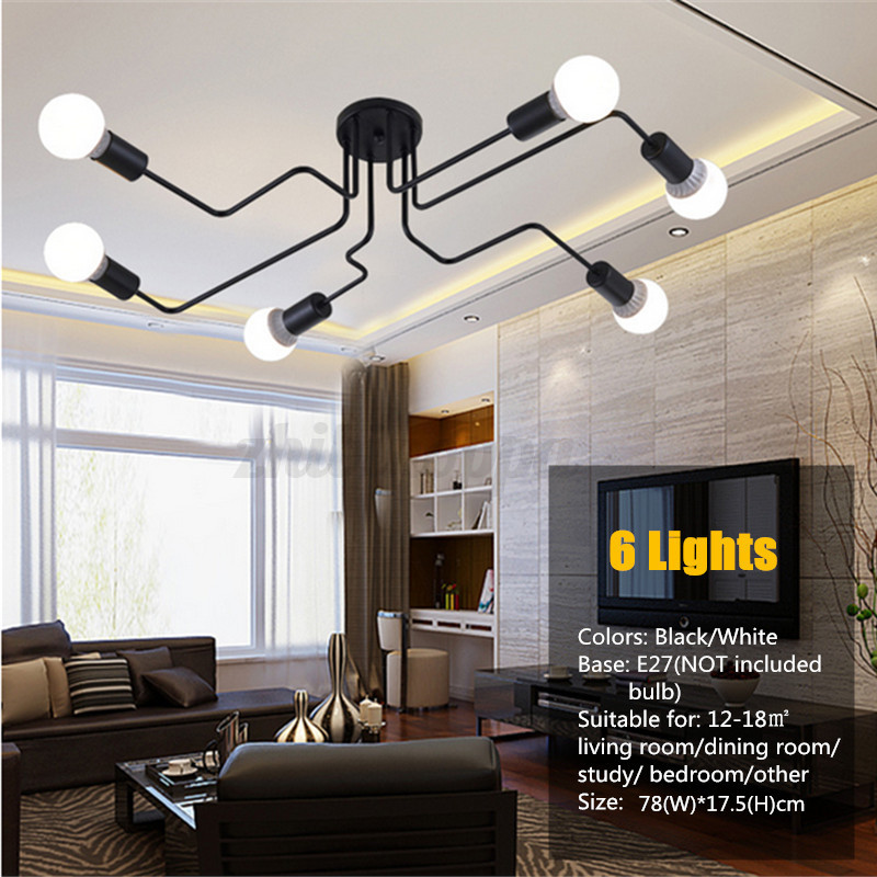 4 6 8 10way E27 Retro Ceiling Light Modern Vintage Metal 4 6 8 10way E27 Retro Ceiling Light