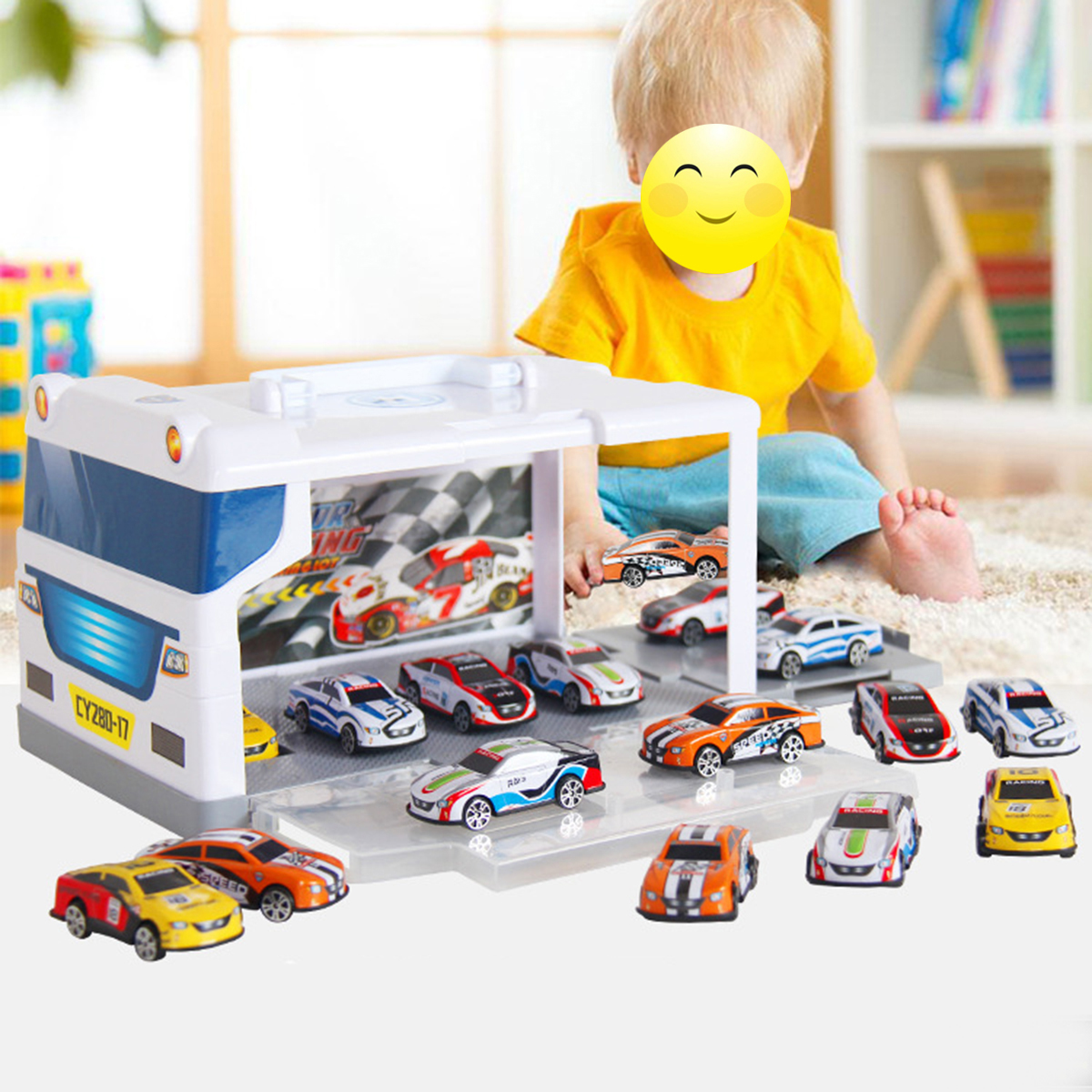toy garage and cars