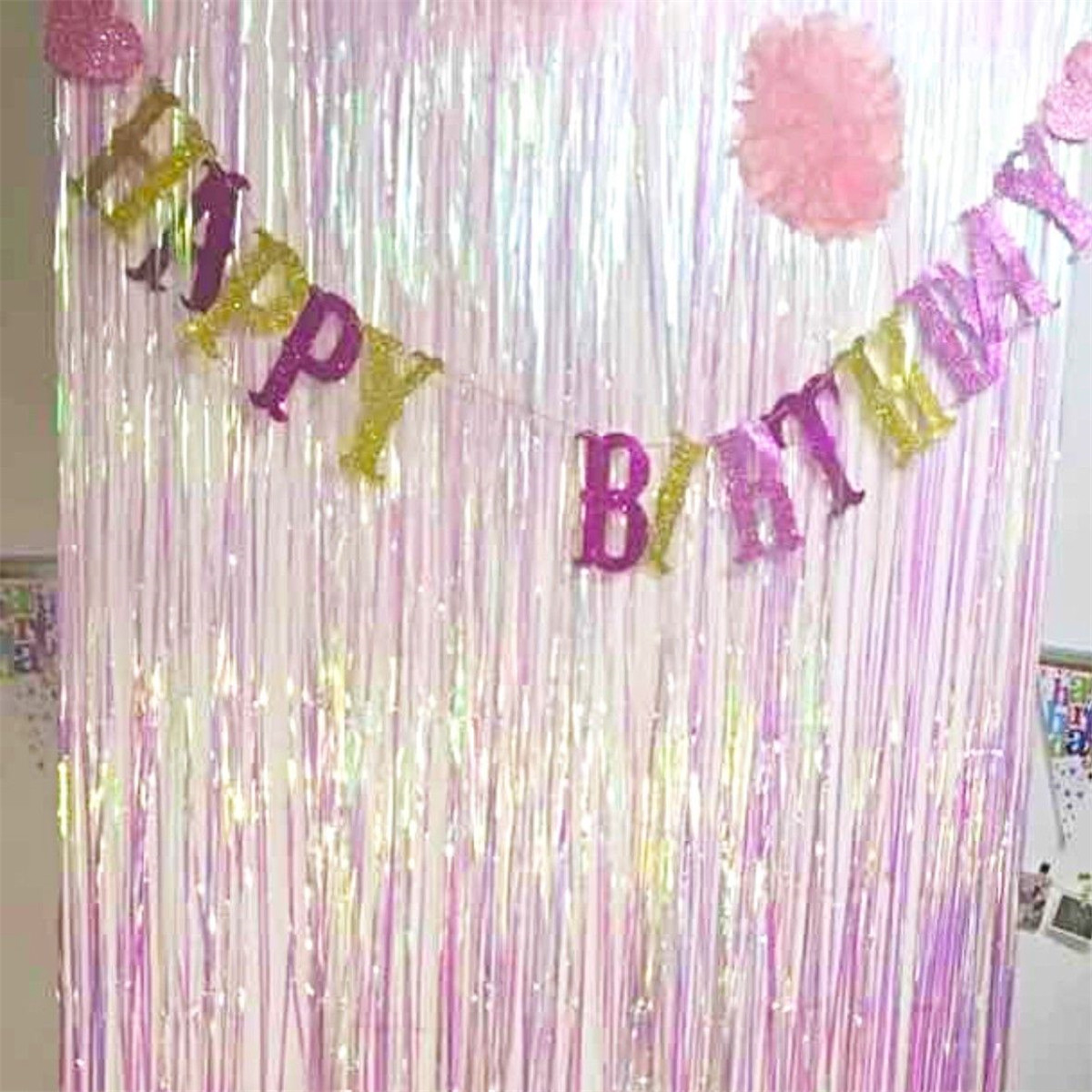 Iridescent Shimmer Foil Curtain Backdrop Wedding Party Birthday Wall Details About Iridescent Shimmer Foil Curtain Backdrop Wedding Party Birthday Wall Door Decor