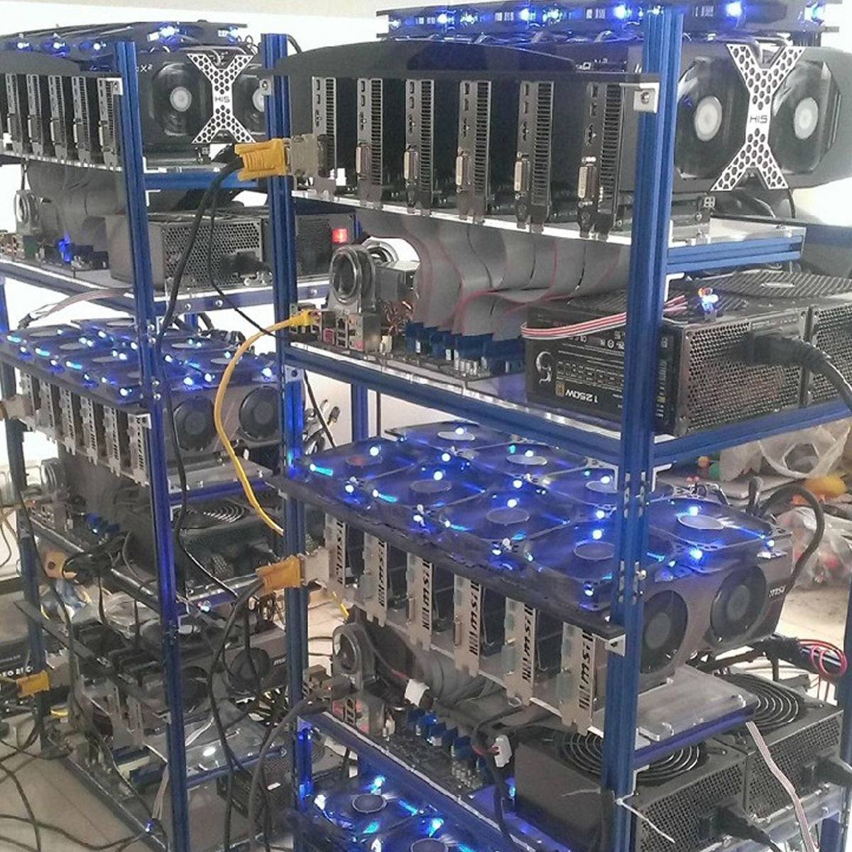 Open Air Aluminum 6 GPU Mining Rig Frame Crypto Currency Computer Case