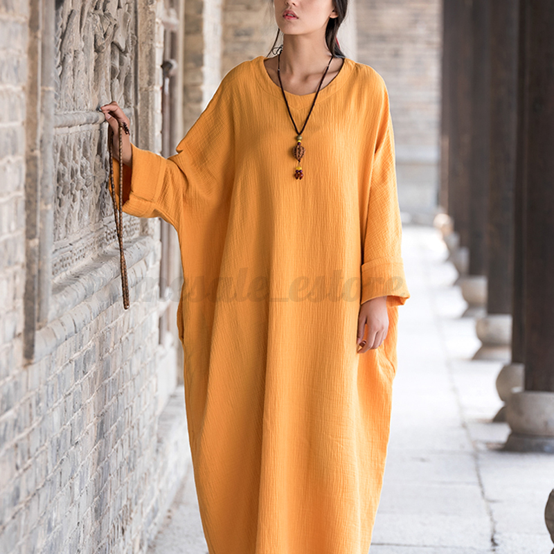 ZANZEA-Women-Vintage-Long-Sleeve-Batwing-Casual-Solid-
