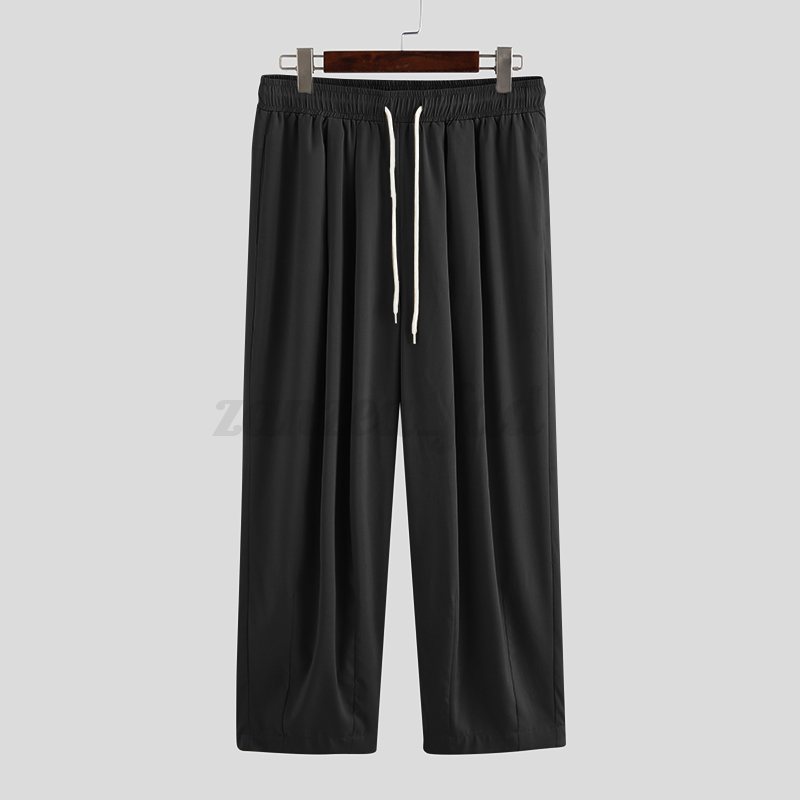 Mens Plain Baggy Harem Linen Pants Drop Crotch Slacks Drawstring Trousers Summer - Picture 13 of 16