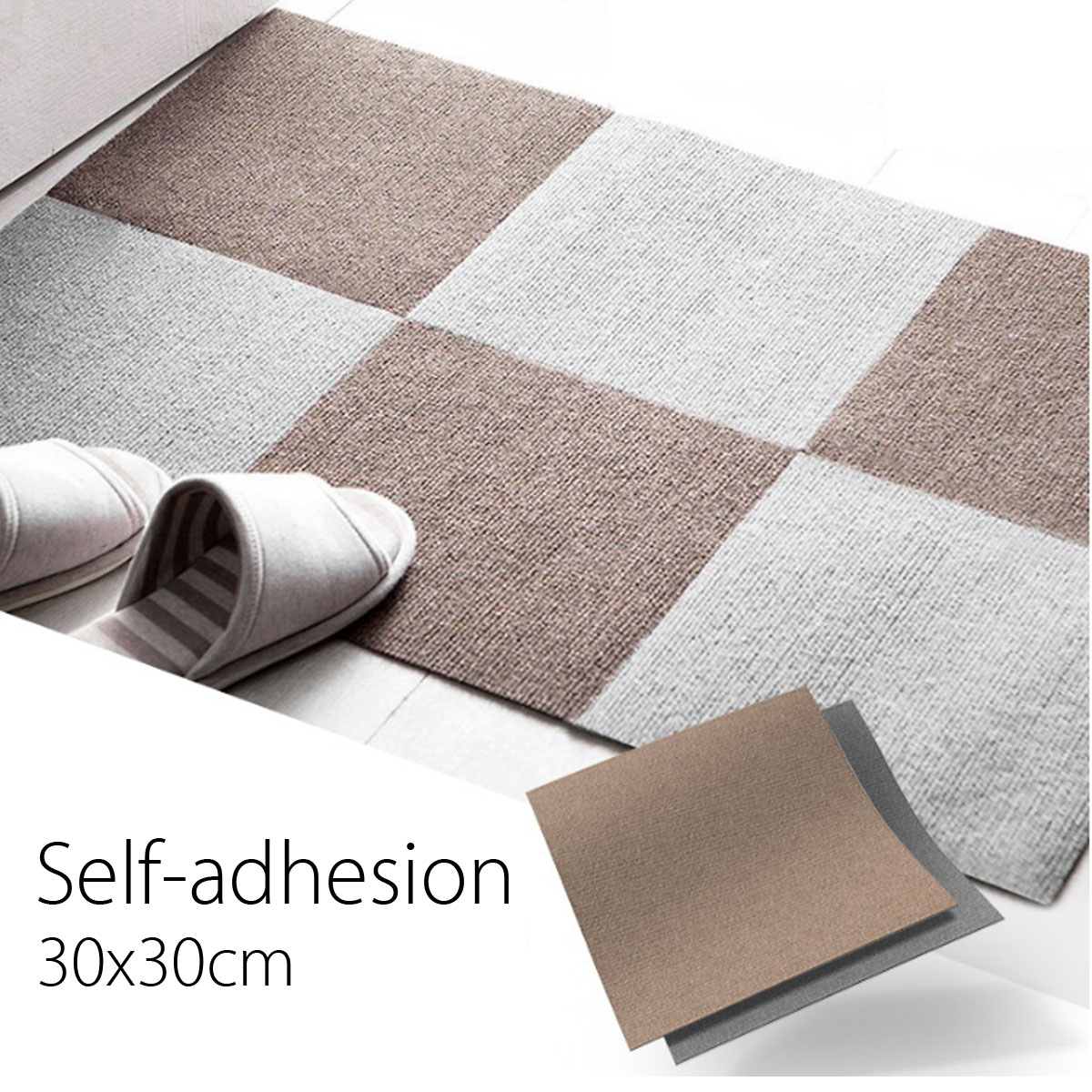 1 50x Self Adhesive Carpet Tiles Commercial Domestic Office Flooring Detail Image