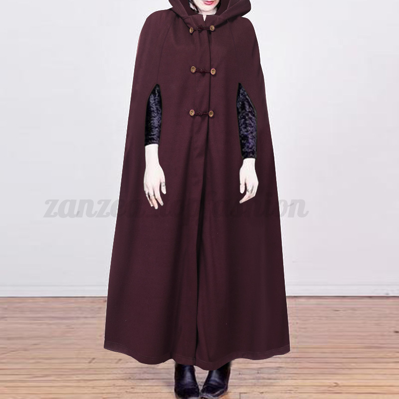 Women Sleeveless Loose Cape Coat Poncho Hooded Cardigan Cloaks Long Shawl Women Sleeveless Loose Cape Coat Poncho Hooded Cardigan Cloaks Long Shawl