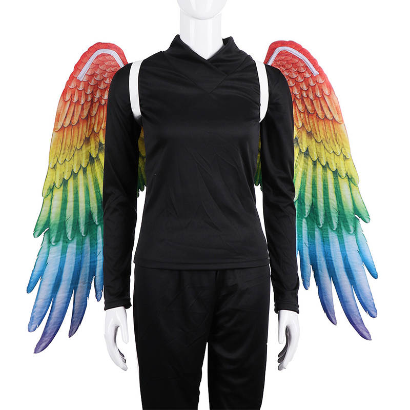 Unisex Large Adult Rainbow Angel Wings Party Costume Props Mardi Gras Cosplay