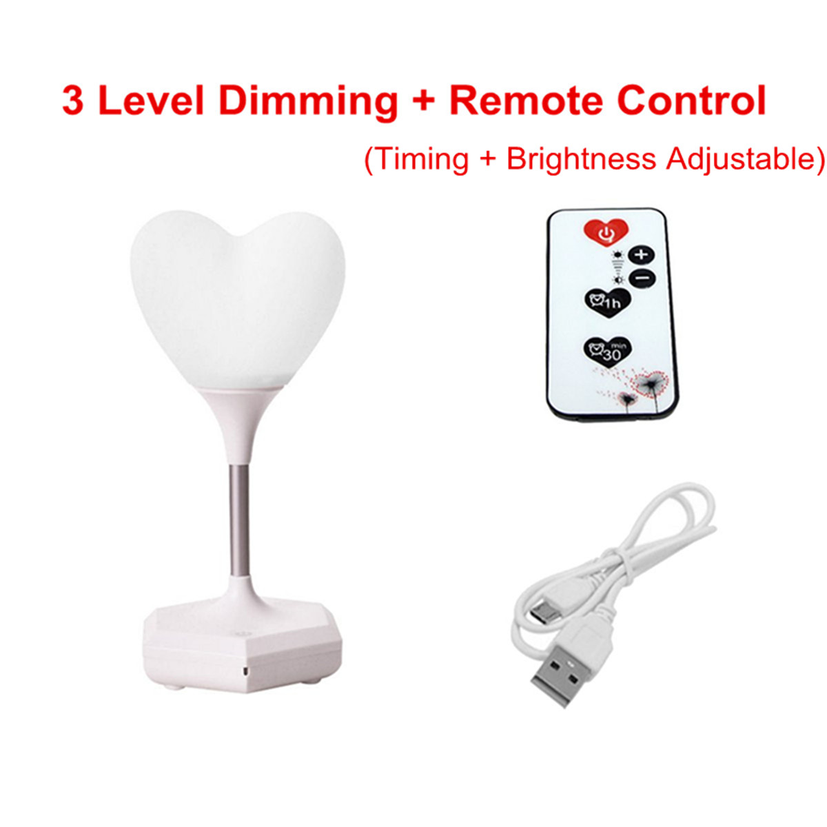 Heart 3d Led Night Light Dimmable Table Lamp Touch Recording Remote Heart 3d Led Night Light Dimmable Table Lamp