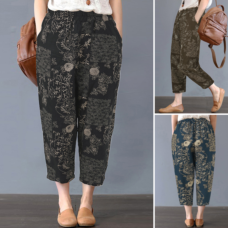 ladies pull on summer trousers
