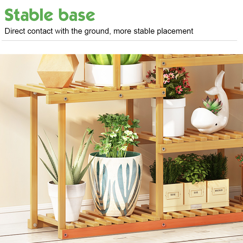 6/7-Tier Pflanzenständer Blumenregal Indoor Outdoor Garten Bambus Regal