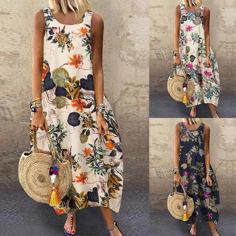floral maxi dress cotton