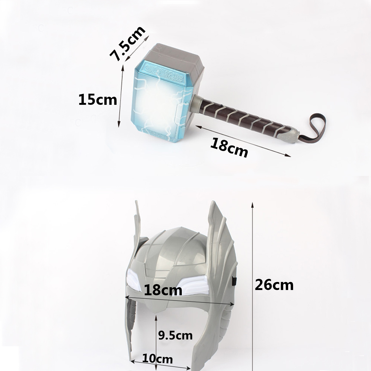 LED Lichteffekt und Sound Hammer Maske für Thor Cosplay Kinder Spielzeug