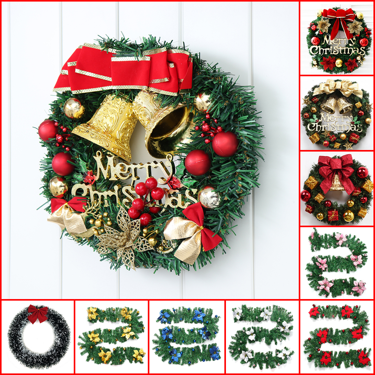 Christmas Wreath Ornament Decoration Window Door Hanging Wall Tree Christmas Wreath Ornament Decoration Window Door Hanging Wall Tree