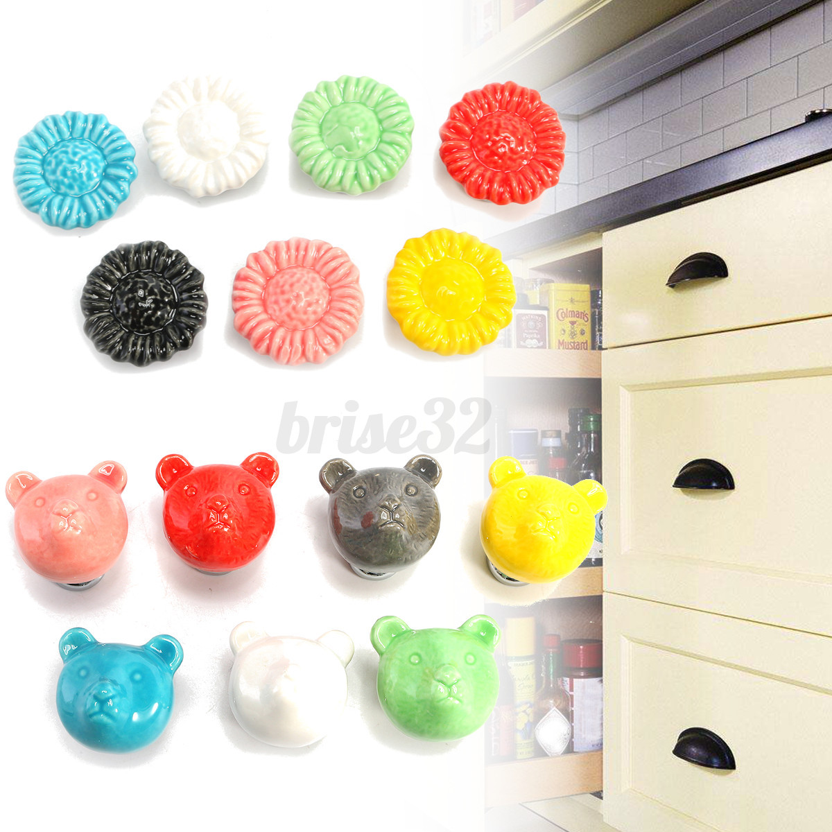 Ceramic Furniture Knob Drawer Cabinet Kids Bedroom Decor Cupboard