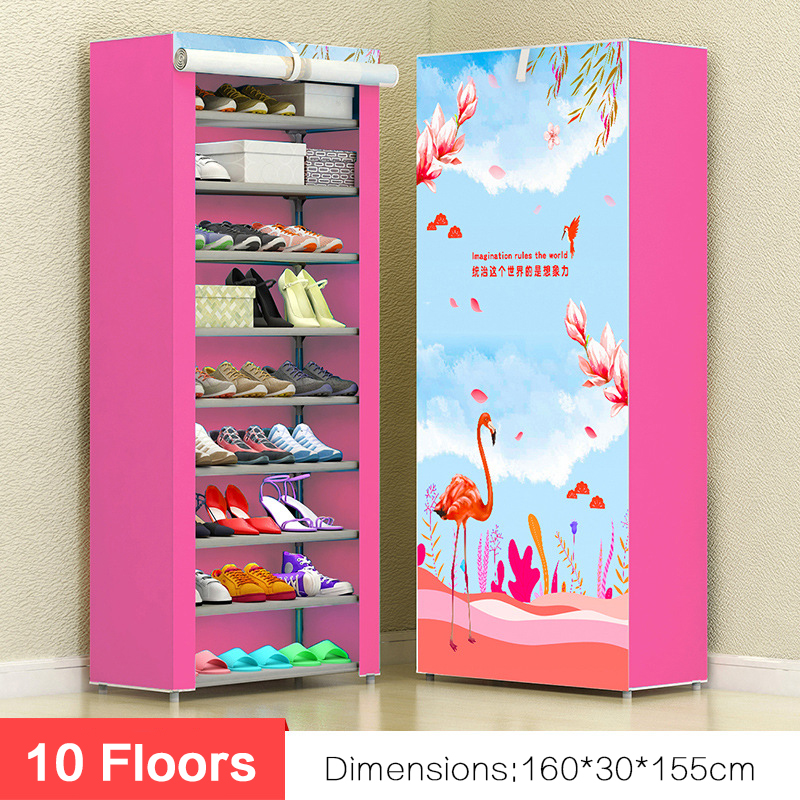 10 Floors Shoe Rack Wall Shelf Closet Organizer Storage Box Stand