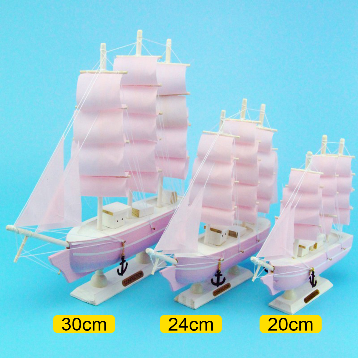 20//24//30 cm Holz Segelschiff Segel Boot Mit LED Beleuchtete Modell Schreibtisch