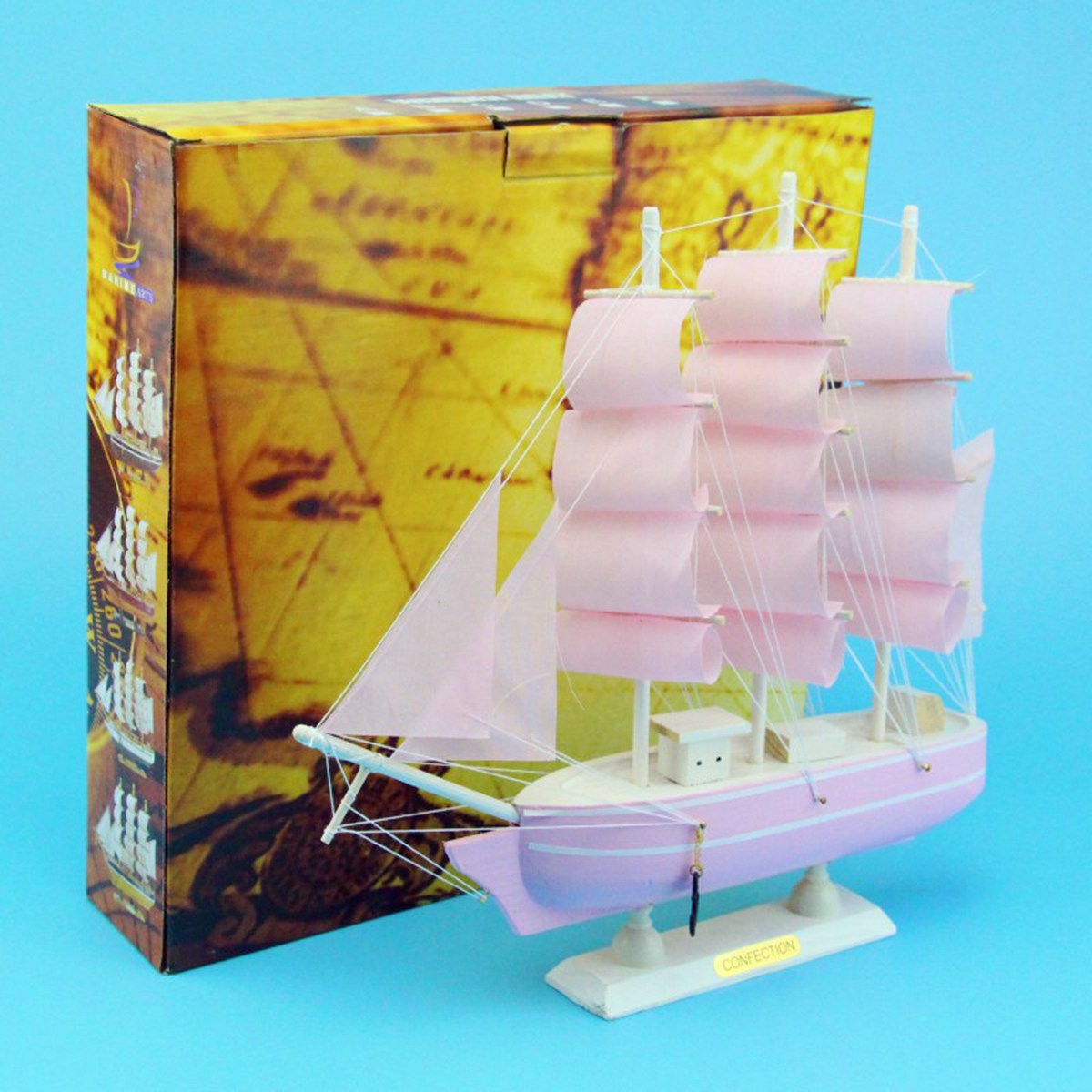 20//24//30 cm Holz Segelschiff Segel Boot Mit LED Beleuchtete Modell Schreibtisch