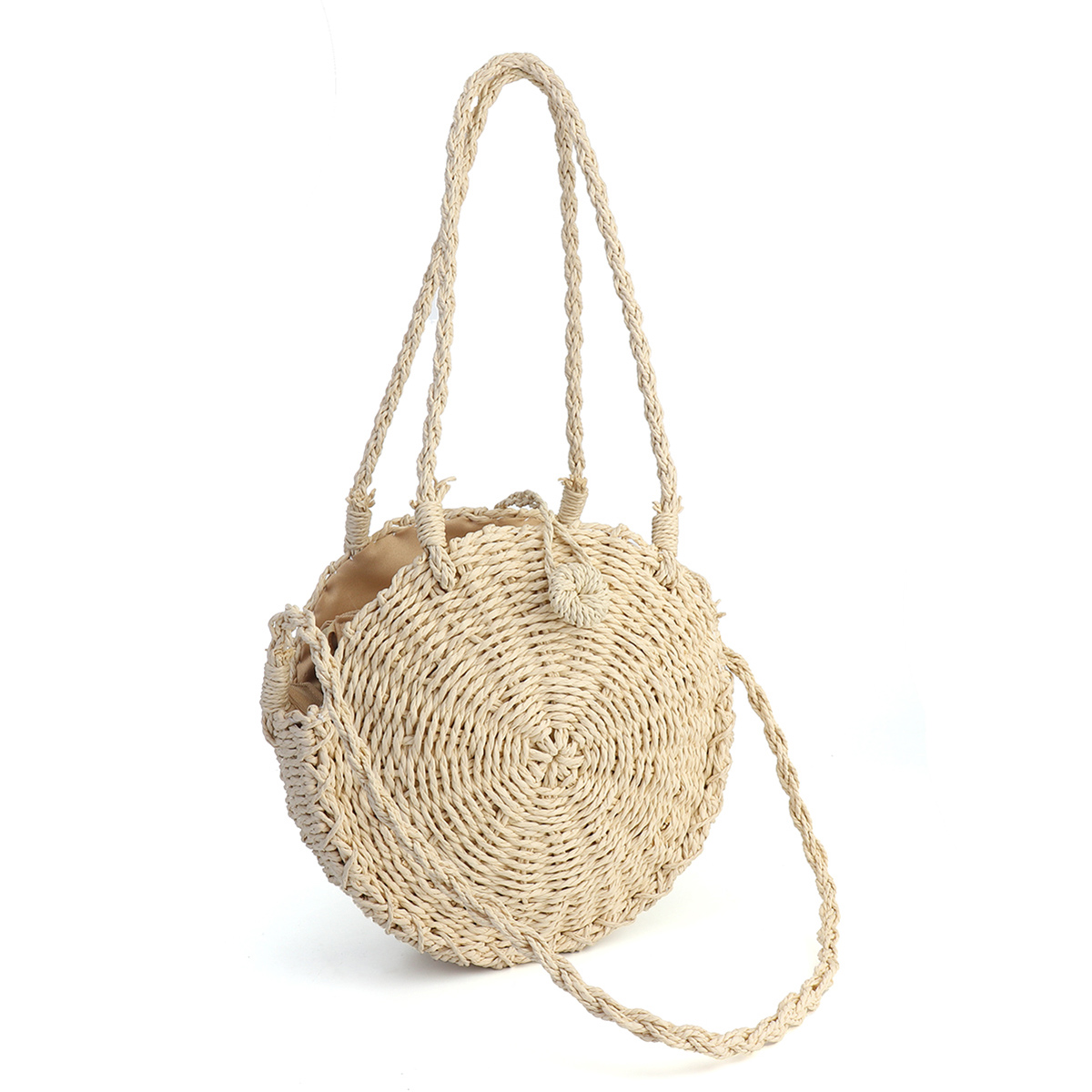 Women Straw Bag Woven Round Handbag Purse Boho Style Crossbody Beach Handbag | eBay