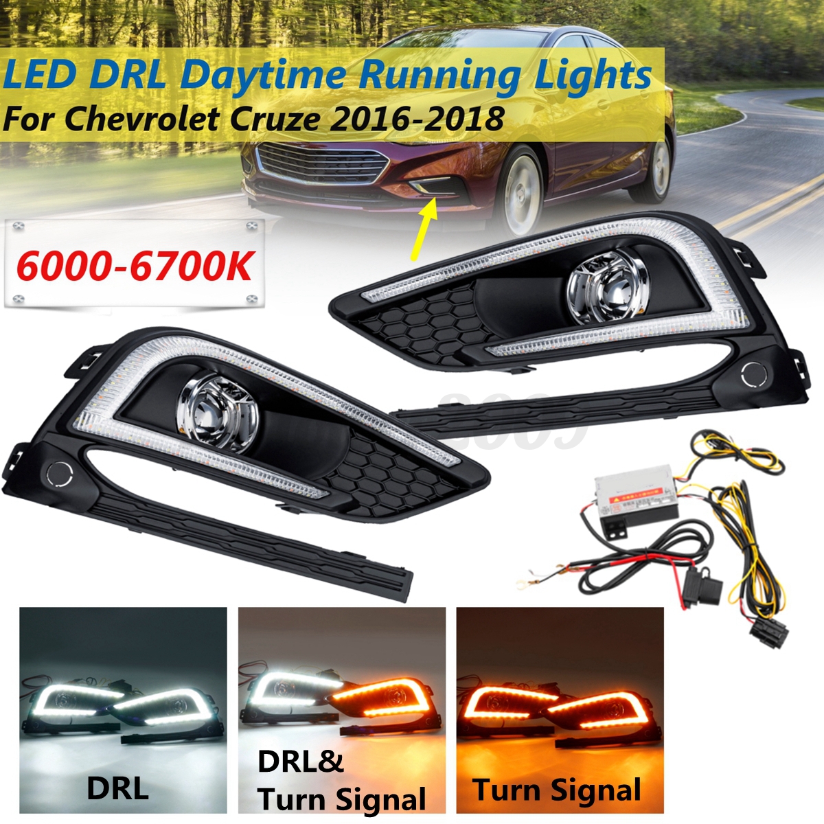Right Passenger Side Bumper Bezel Fog Lamp Cover k For Chevrolet Cruze 2016-2018