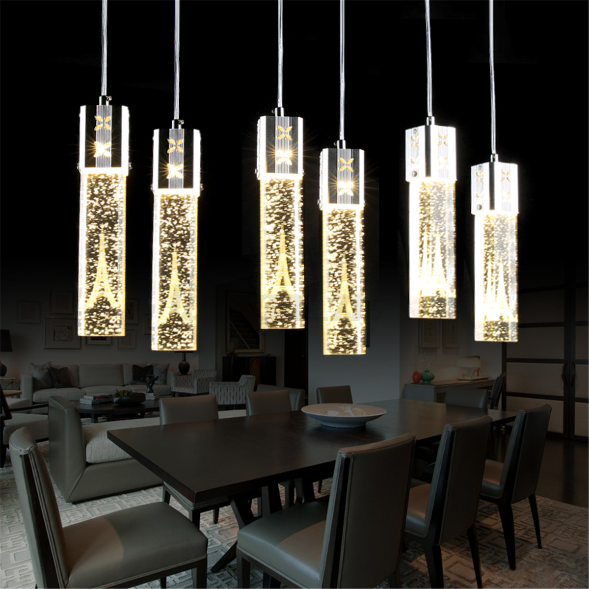 Tower Led Crystal Ceiling Light Bubble Bar Pendant Lamp Lighting Tower Led Crystal Ceiling Light Bubble Bar Pendant