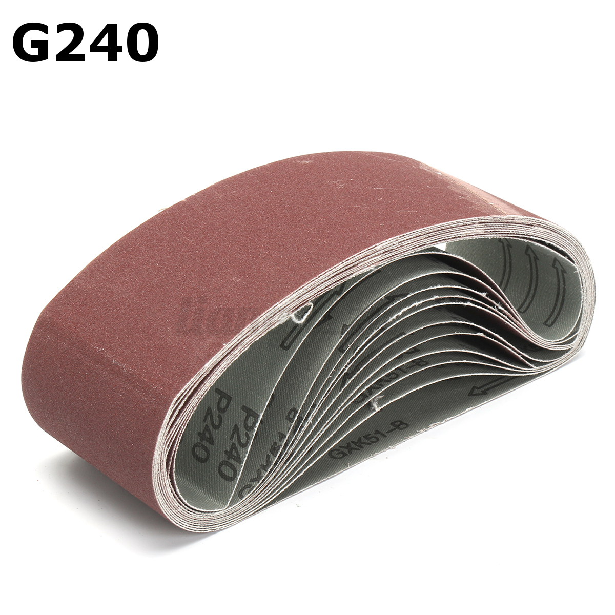 11pc Ponçage Bande Abrasive Ponceuse Papier de Verre Polissage G 180 240
